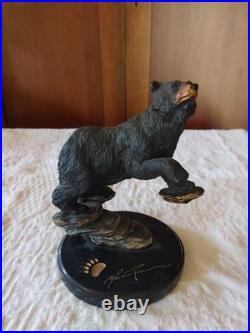 Vtg bear sculpture figurine signed Marc Pierce Yona B031 Big Sky Carvers Montana