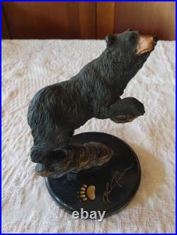 Vtg bear sculpture figurine signed Marc Pierce Yona B031 Big Sky Carvers Montana