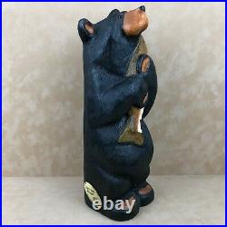 Wood Big Sky Carvers Bearfoots Madison Hand-Carved Bear with Fish 12 Sculpture