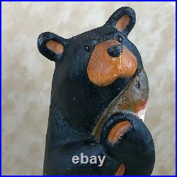 Wood Big Sky Carvers Bearfoots Madison Hand-Carved Bear with Fish 12 Sculpture